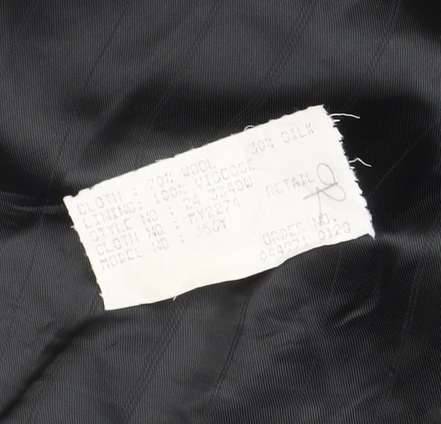 Jaeger Grey Wool Silk Double-Breasted Blazer 42