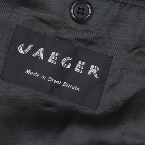 Jaeger Grey Wool Silk Double-Breasted Blazer 42