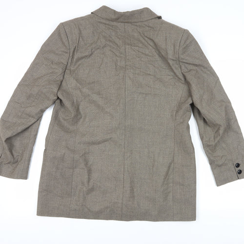 Jaeger Women's Brown Wool Single-Breasted Blazer