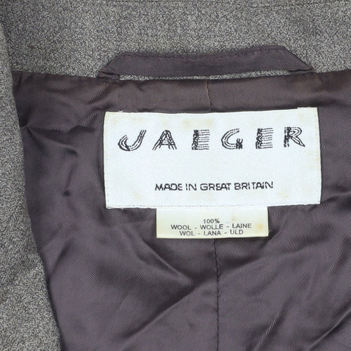 Jaeger Women's Brown Wool Single-Breasted Blazer