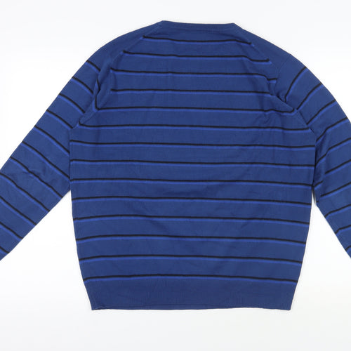 James Pringle Men's Blue Striped Pullover Jumper M