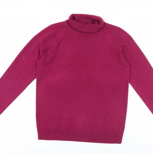 Joules Women's Pink Roll Neck Knit Jumper Size 12