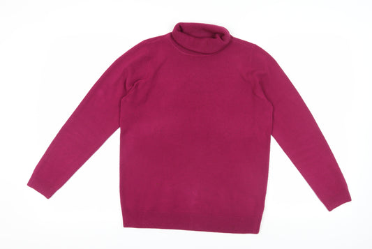 Joules Women's Pink Roll Neck Knit Jumper Size 12