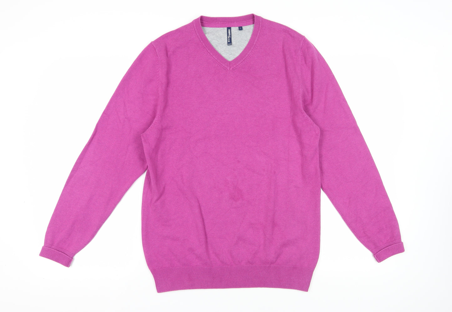 Asquith & Fox Men's Pink Pullover Jumper - Large