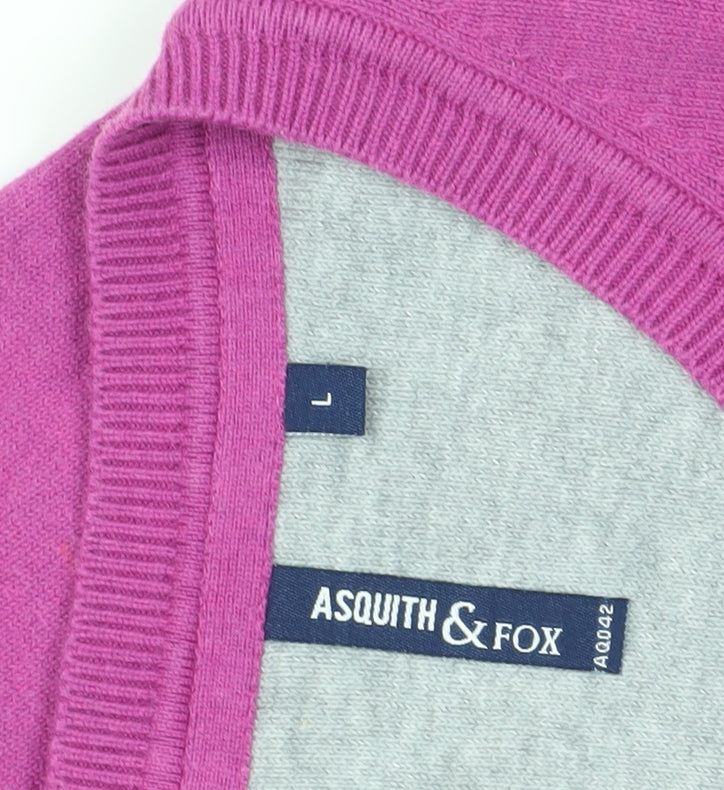 Asquith & Fox Men's Pink Pullover Jumper - Large