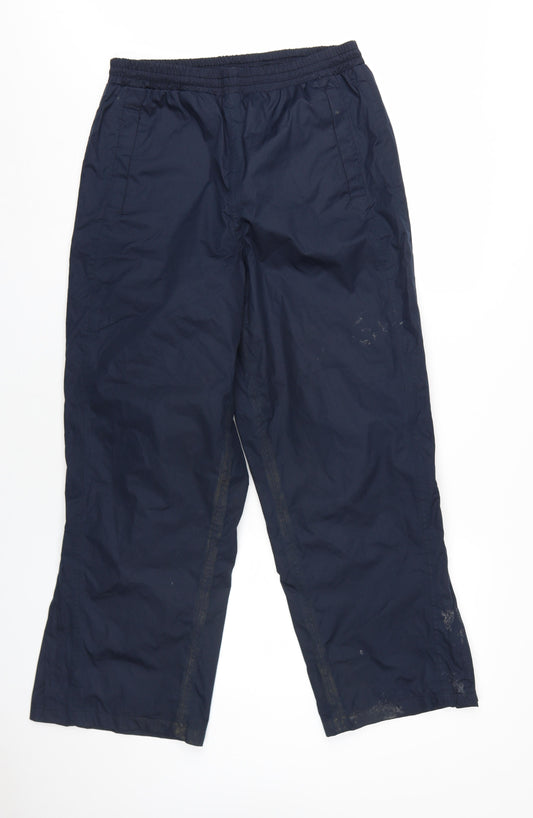 Peter Storm Womens Blue Polyester Rain Trousers Trousers Size 12 L29 in Regular Drawstring