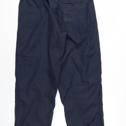 Peter Storm Womens Blue Polyester Rain Trousers Trousers Size 12 L29 in Regular Drawstring