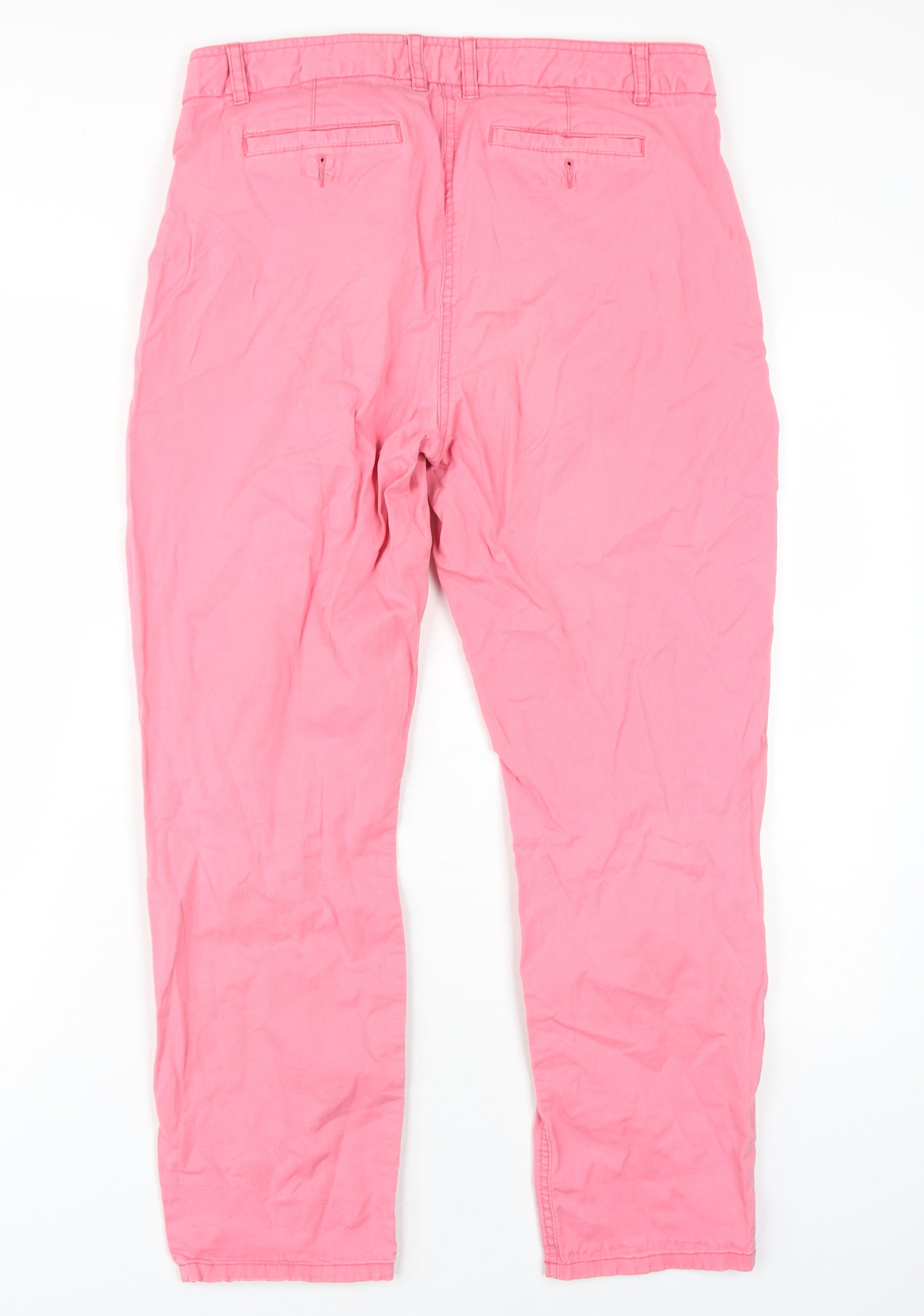 Boden Womens Pink Cotton Trousers Size 12 L27 in Regular Zip