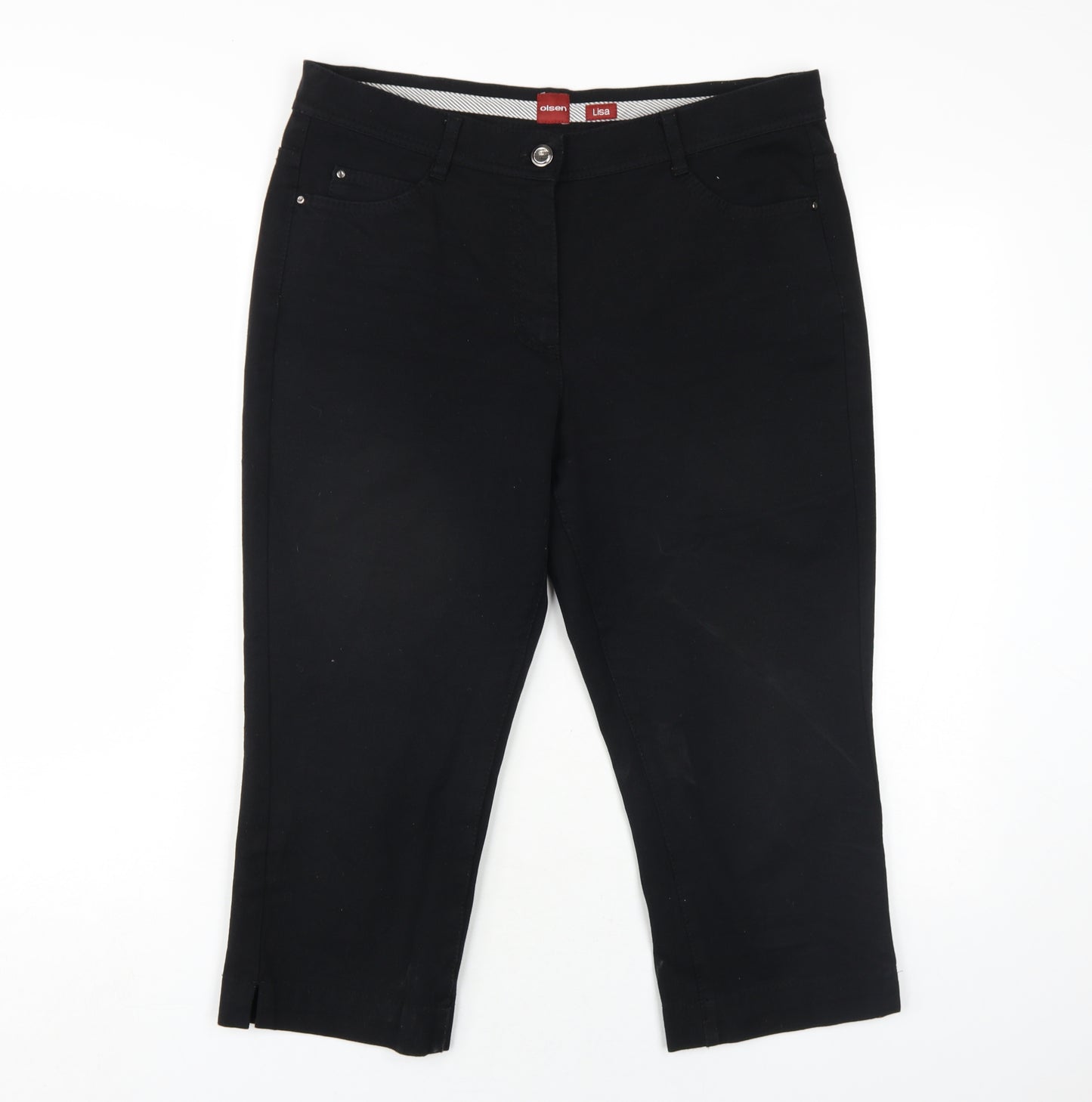 Olsen Womens Black Cotton Capri Jeans Size 34 in L21 in Regular Zip
