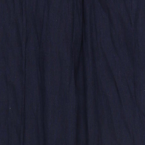 French Connection Womens Blue Linen Trousers Size 16 L35 in Regular Zip