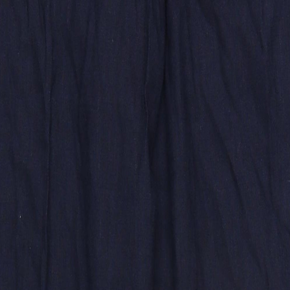 French Connection Womens Blue Linen Trousers Size 16 L35 in Regular Zip