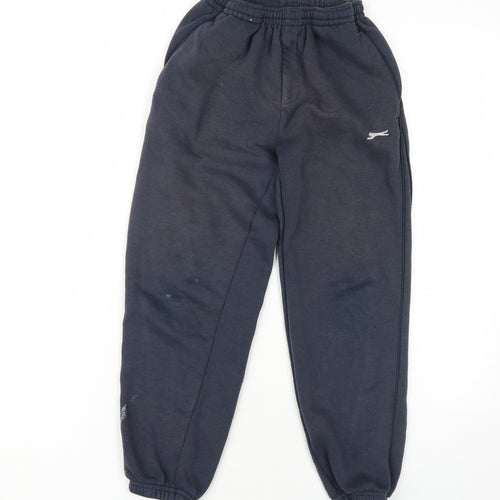 Slazenger Boys Blue Polyester Jogger Trousers Size 9-10 Years L24 in Regular Drawstring