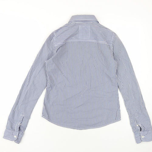 Gilly Hicks Womens Blue Striped Cotton Basic Button-Up Size S Collared