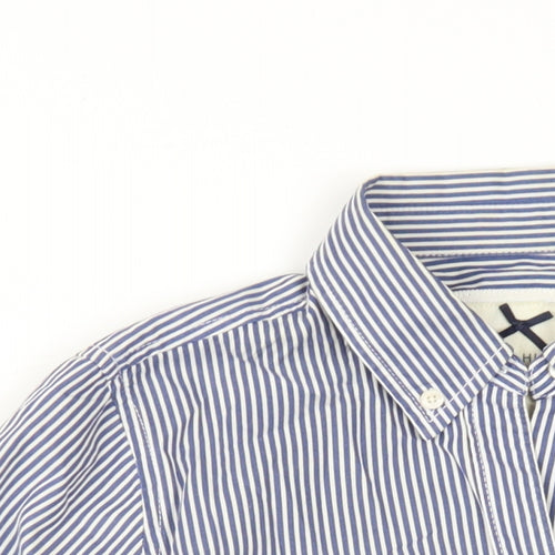 Gilly Hicks Womens Blue Striped Cotton Basic Button-Up Size S Collared