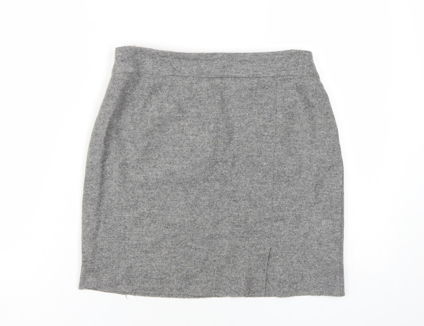 Jake Womens Grey Wool A-Line Skirt Size 10 Zip