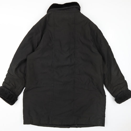 Daxon Womens Black Overcoat Coat Size 16 Button