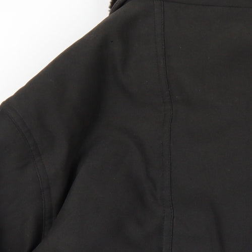 Daxon Womens Black Overcoat Coat Size 16 Button
