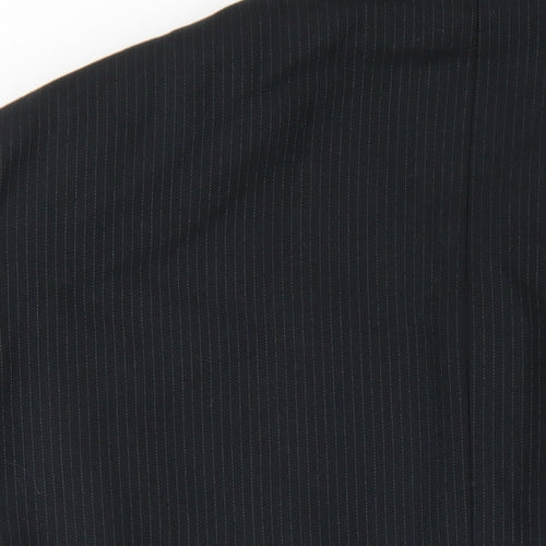 Sovrano Mens Black Striped Wool Jacket Blazer Size 40 Regular