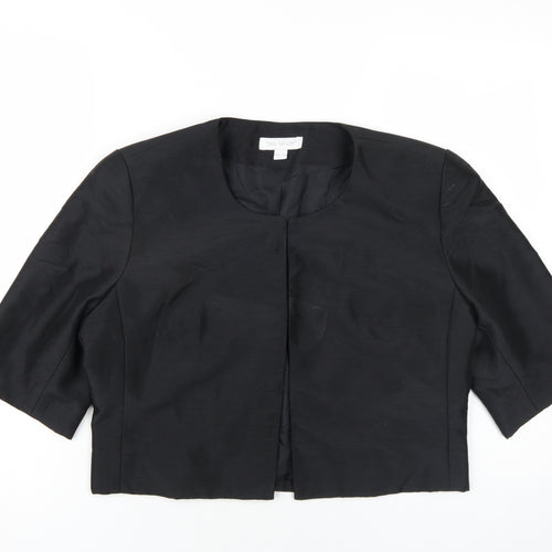 Tina Taylor Womens Black Jacket Size 16 Hook & Eye