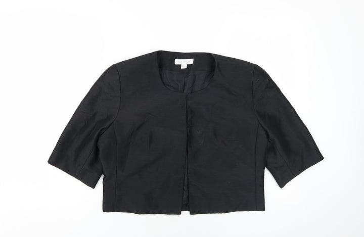 Tina Taylor Womens Black Jacket Size 16 Hook & Eye