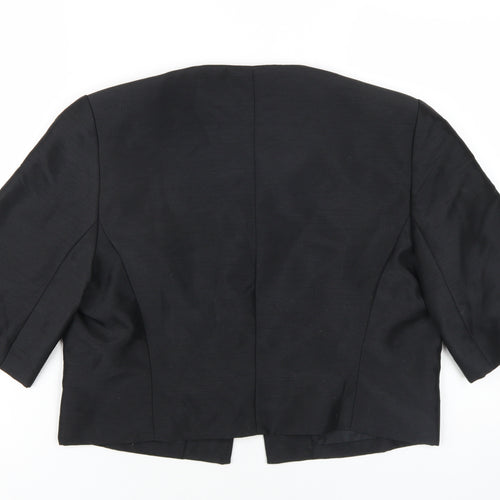 Tina Taylor Womens Black Jacket Size 16 Hook & Eye