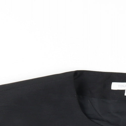 Tina Taylor Womens Black Jacket Size 16 Hook & Eye