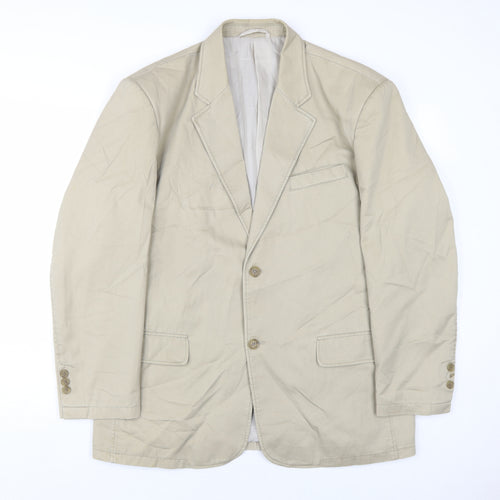 Cohesion Mens Beige Cotton Jacket Blazer Size L Regular