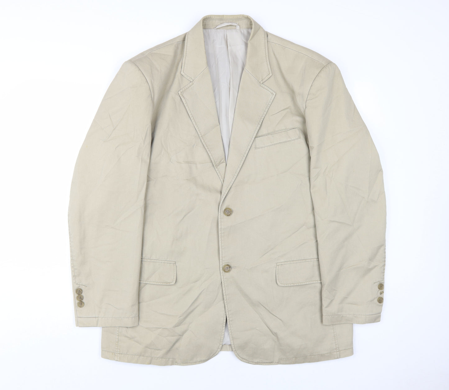 Cohesion Mens Beige Cotton Jacket Blazer Size L Regular