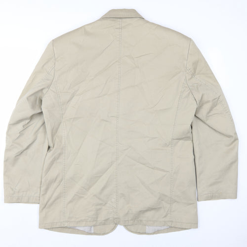 Cohesion Mens Beige Cotton Jacket Blazer Size L Regular