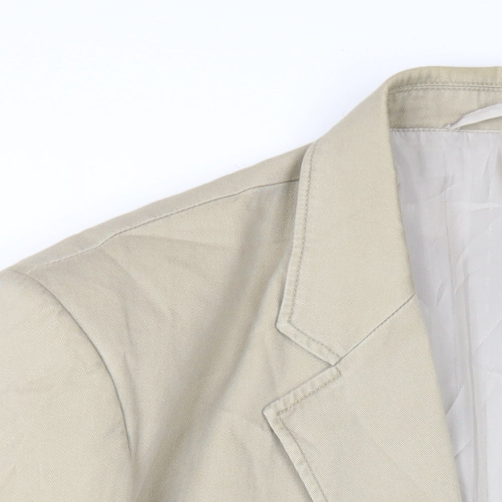 Cohesion Mens Beige Cotton Jacket Blazer Size L Regular