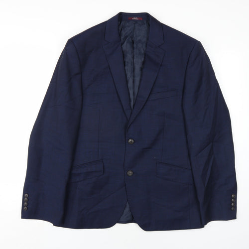 Marks and Spencer Mens Blue Wool Jacket Blazer Size 40 Regular