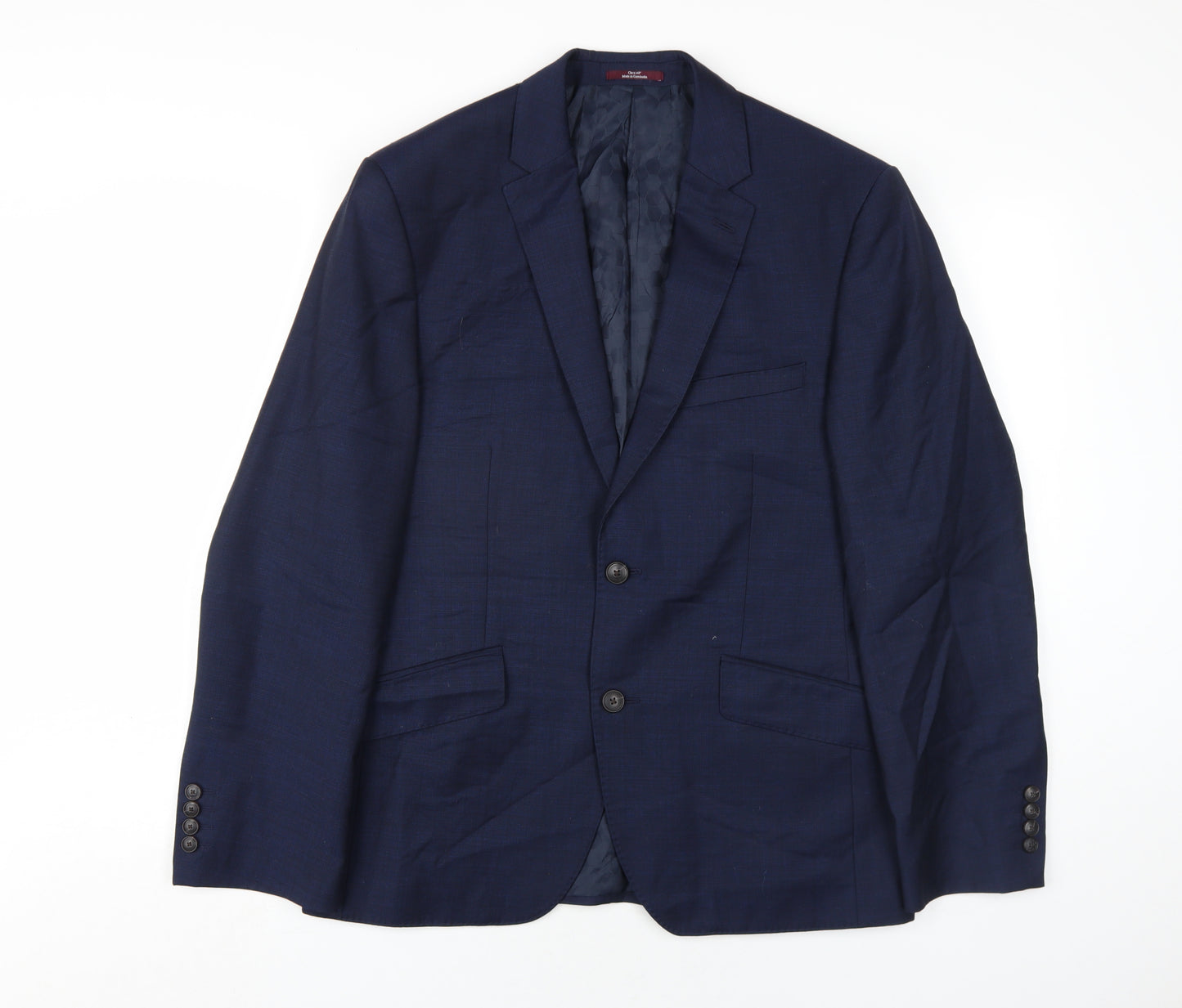 Marks and Spencer Mens Blue Wool Jacket Blazer Size 40 Regular