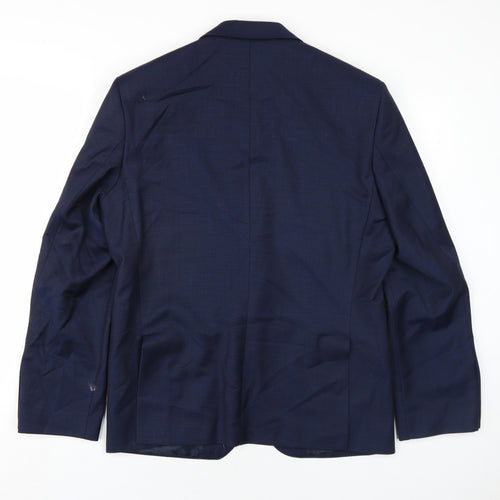 Marks and Spencer Mens Blue Wool Jacket Blazer Size 40 Regular