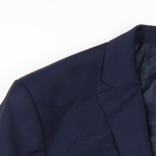 Marks and Spencer Mens Blue Wool Jacket Blazer Size 40 Regular
