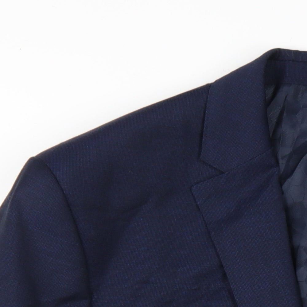 Marks and Spencer Mens Blue Wool Jacket Blazer Size 40 Regular