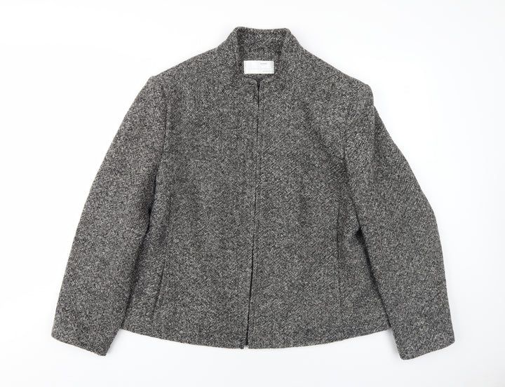 AMARANTO Womens Grey Jacket Coat Size 20 Zip