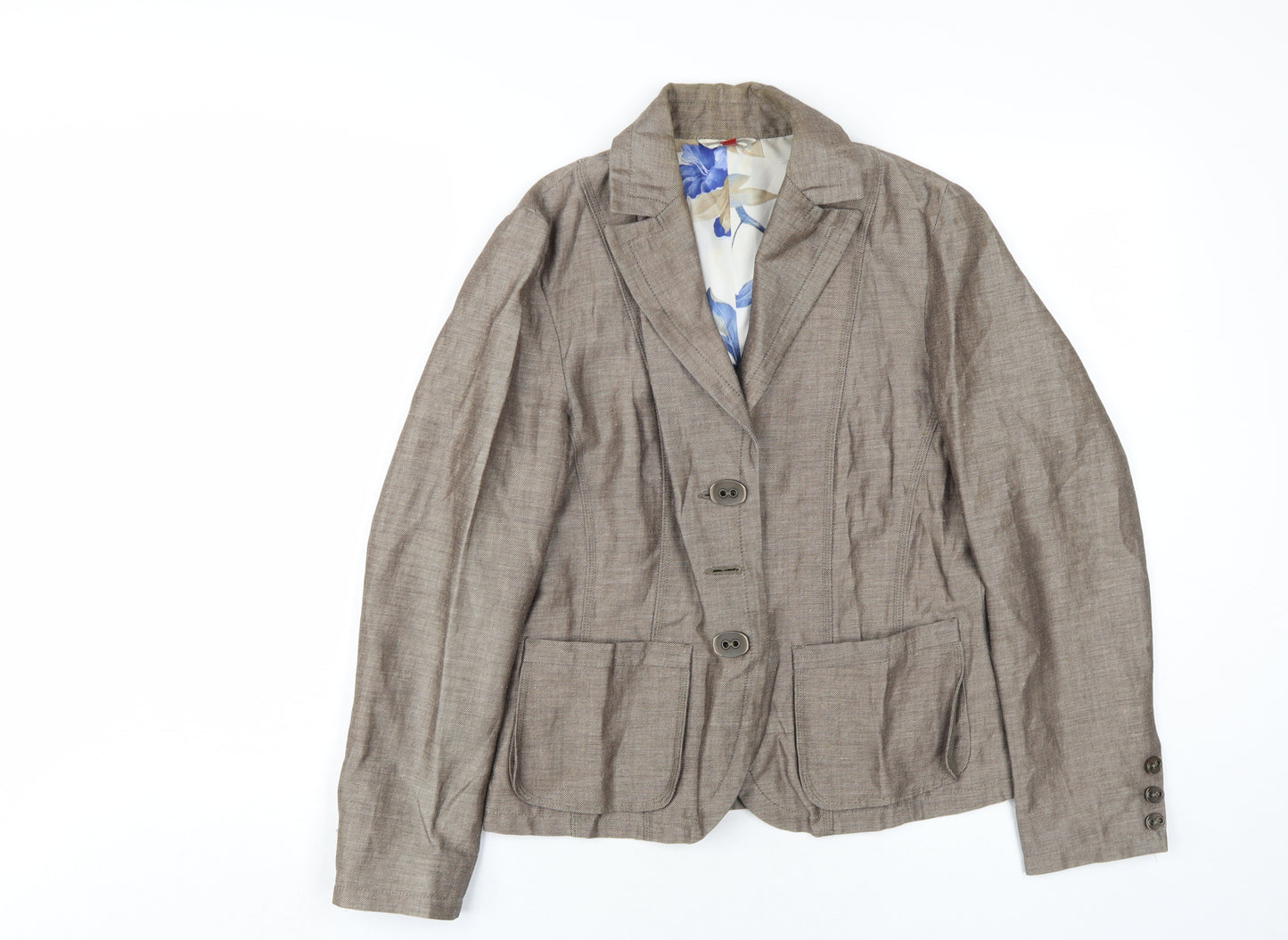 FSR Womens Brown Jacket Blazer Size 8 Button