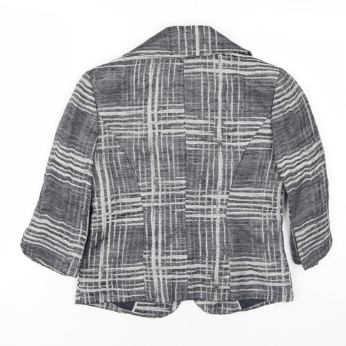 Minuet Womens Grey Plaid Jacket Size 10 Button