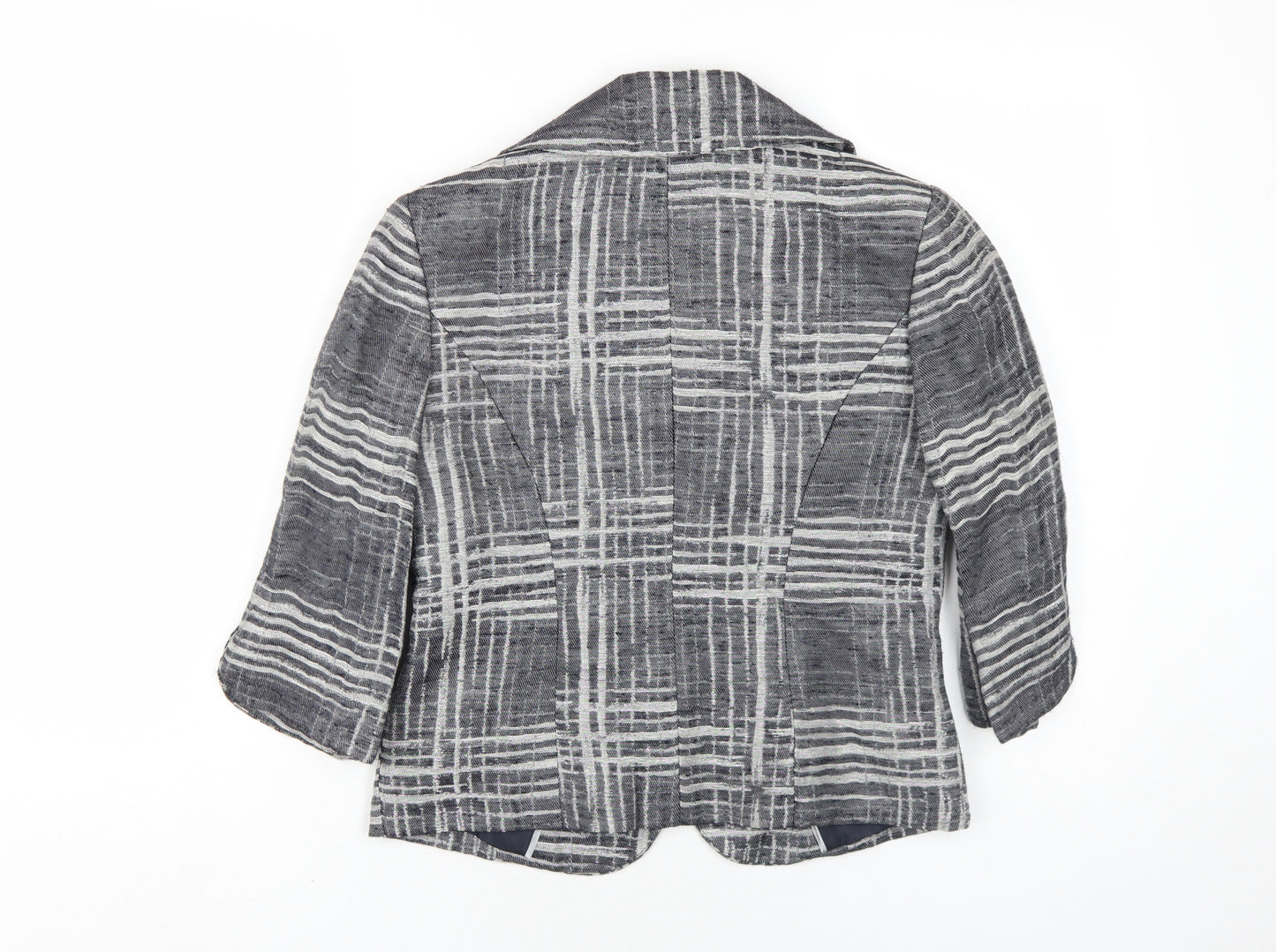 Minuet Womens Grey Plaid Jacket Size 10 Button