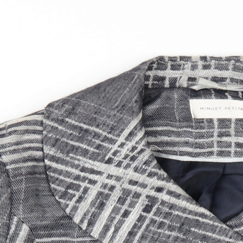 Minuet Womens Grey Plaid Jacket Size 10 Button