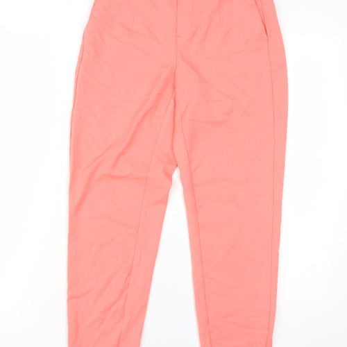 Object Womens Pink Polyester Trousers Size 6 L28 in Regular