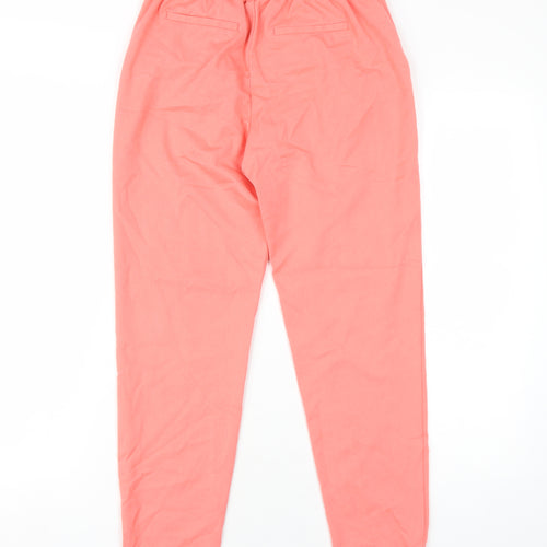 Object Womens Pink Polyester Trousers Size 6 L28 in Regular