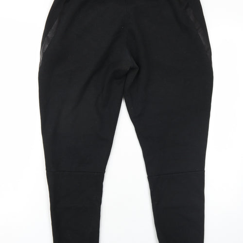 JACK & JONES Mens Black Polyester Jogger Trousers Size L L30 in Regular Drawstring