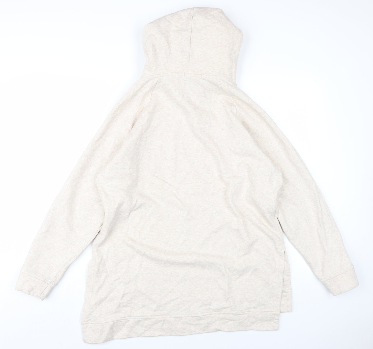 Stay Here Womens Beige Cotton Pullover Hoodie Size L Pullover