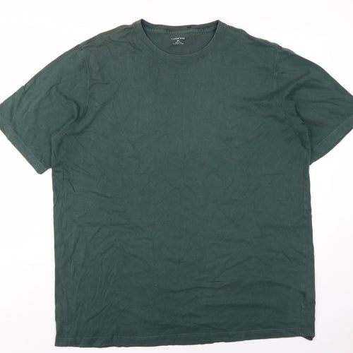 Lands' End Mens Green Cotton T-Shirt Size XL Round Neck