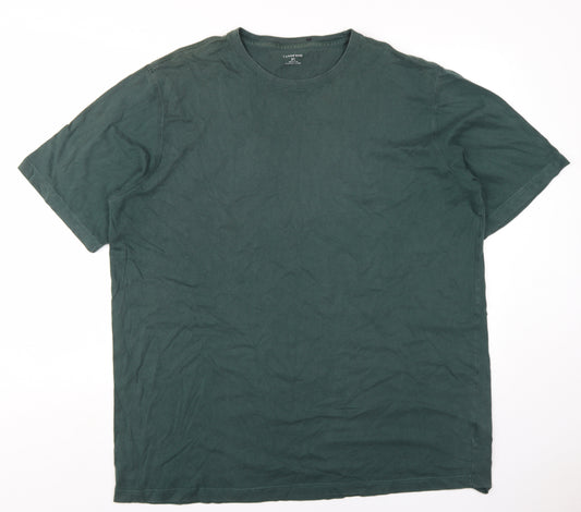 Lands' End Mens Green Cotton T-Shirt Size XL Round Neck