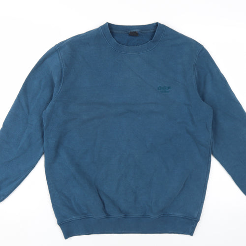 Cotton Traders Mens Blue Cotton Pullover Sweatshirt Size M