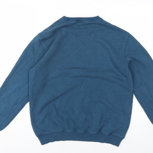 Cotton Traders Mens Blue Cotton Pullover Sweatshirt Size M