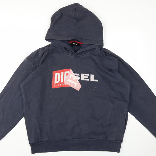 Diesel Mens Blue Cotton Pullover Hoodie Size L