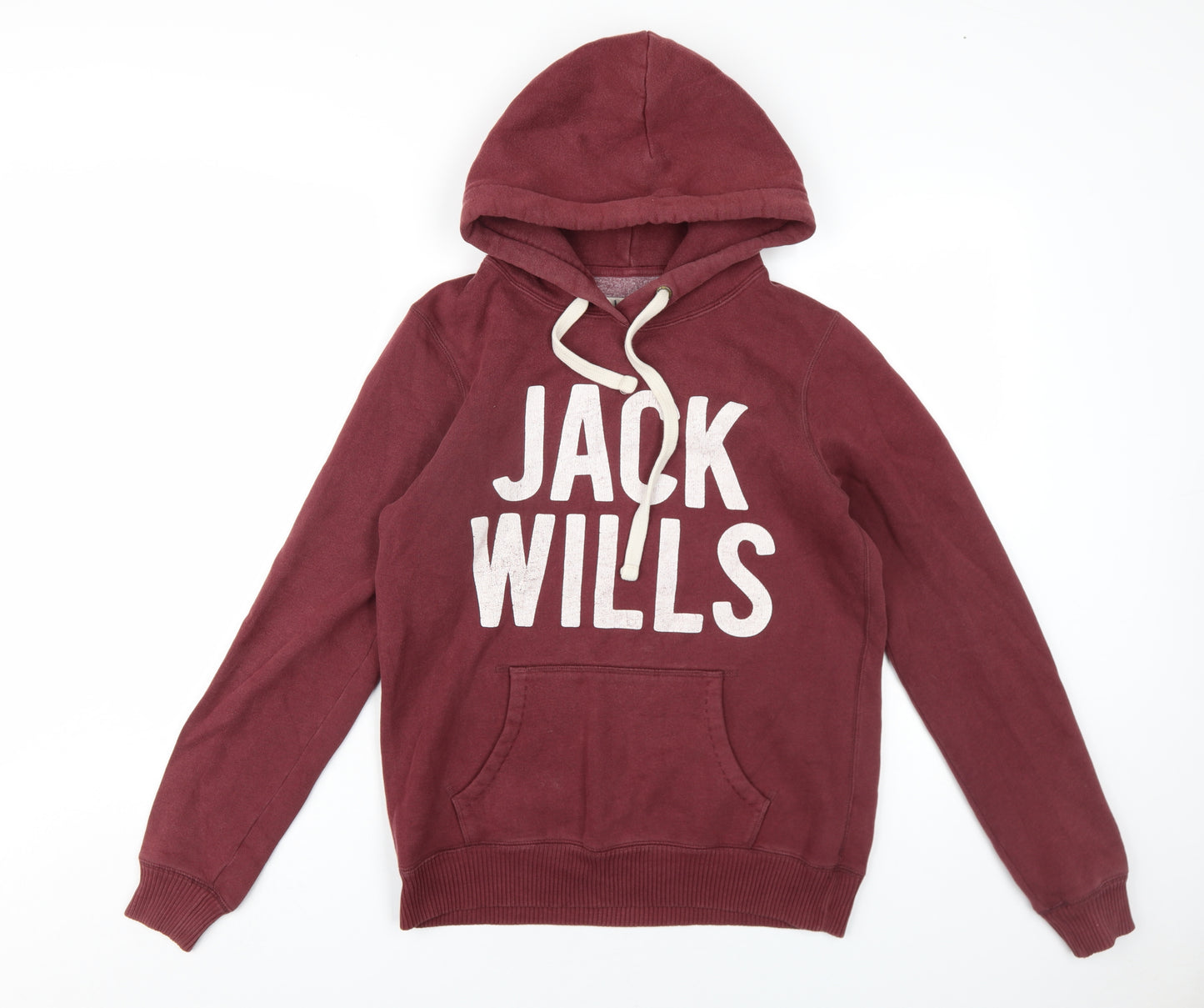 Jack Wills Womens Red Cotton Pullover Hoodie Size 10 Pullover